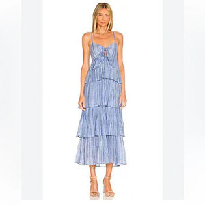 SAYLOR Jameela Midi Dress in Indigo‎ size Large Tiered